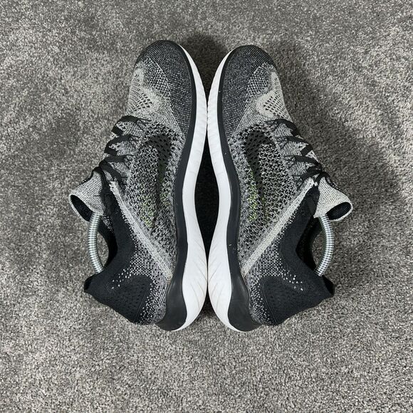 Nike Free RN Flyknit 2018 942838-101 Men's Sz 12 Black White Oreo Running Shoes - Picture 8 of 12